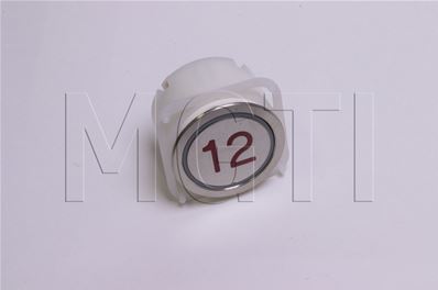 BOUTON MG21G (rond, inox brossé) LUM ROUGE 24V symbole 12