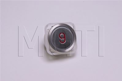 BOUTON MG21G (rond, inox brossé) LUM ROUGE 24V symbole 9