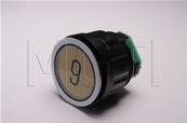 BOUTON D2 LUMINEUX VERT symbole 9