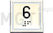BOUTON POUSSOIR SMC-BST '6' + braille lumineux Bleu