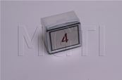 BOUTON MG203 (rectangulaire, inox brossé) LUM ROUGE 24V symbole 4