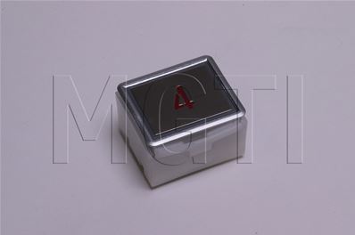 BOUTON MG203 (rectangulaire, inox brossé) LUM ROUGE 24V symbole 4