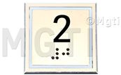BOUTON POUSSOIR SMC-BST '2' + braille lumineux Bleu