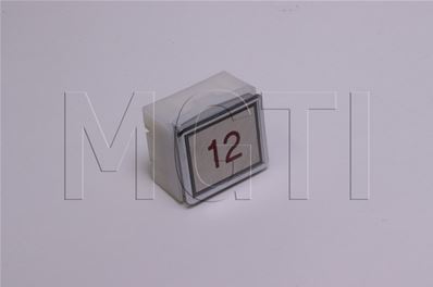 BOUTON MG203 (rectangulaire, inox brossé) LUM ROUGE 24V symbole 12