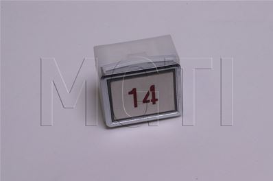 BOUTON MG203 (rectangulaire, inox brossé) LUM ROUGE 24V symbole 14