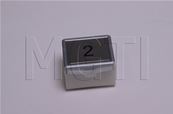 BOUTON MG203 (rectangulaire, inox brossé) LUM ROUGE 24V symbole 2