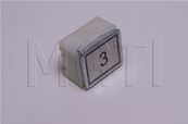 BOUTON MG203 (rectangulaire, inox brossé) LUM ROUGE 24V symbole 3