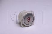 BOUTON MG21G (rond, inox brossé) LUM ROUGE 24V symbole 8