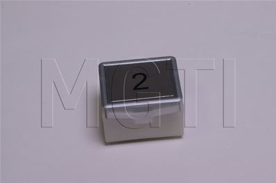 BOUTON MG203 (rectangulaire, inox brossé) LUM ROUGE 24V symbole 2