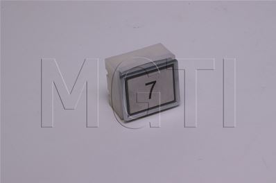 BOUTON MG203 (rectangulaire, inox brossé) LUM ROUGE 24V symbole 7