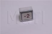 BOUTON MG203 (rectangulaire, inox brossé) LUM ROUGE 24V symbole -2