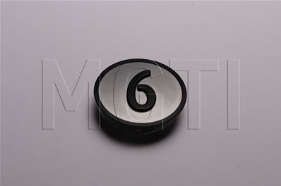 TOUCHE KSS SYMBOLE “6“ (noir sur fond gris)