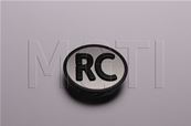 TOUCHE KSS SYMBOLE  "RC" (noir sur fond gris)