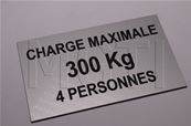 PLAQUE CHARGE CABINE (autocollante 60*100) 300Kg 4 Pers