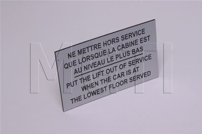 PLAQUE NE METTRE..HORS SERVICE