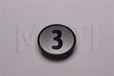 TOUCHE KSS SYMBOLE “3“ (noir sur fond gris)