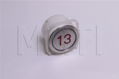 BOUTON MG21G (rond,inox brossé)LUM ROUGE 24V symbole 13